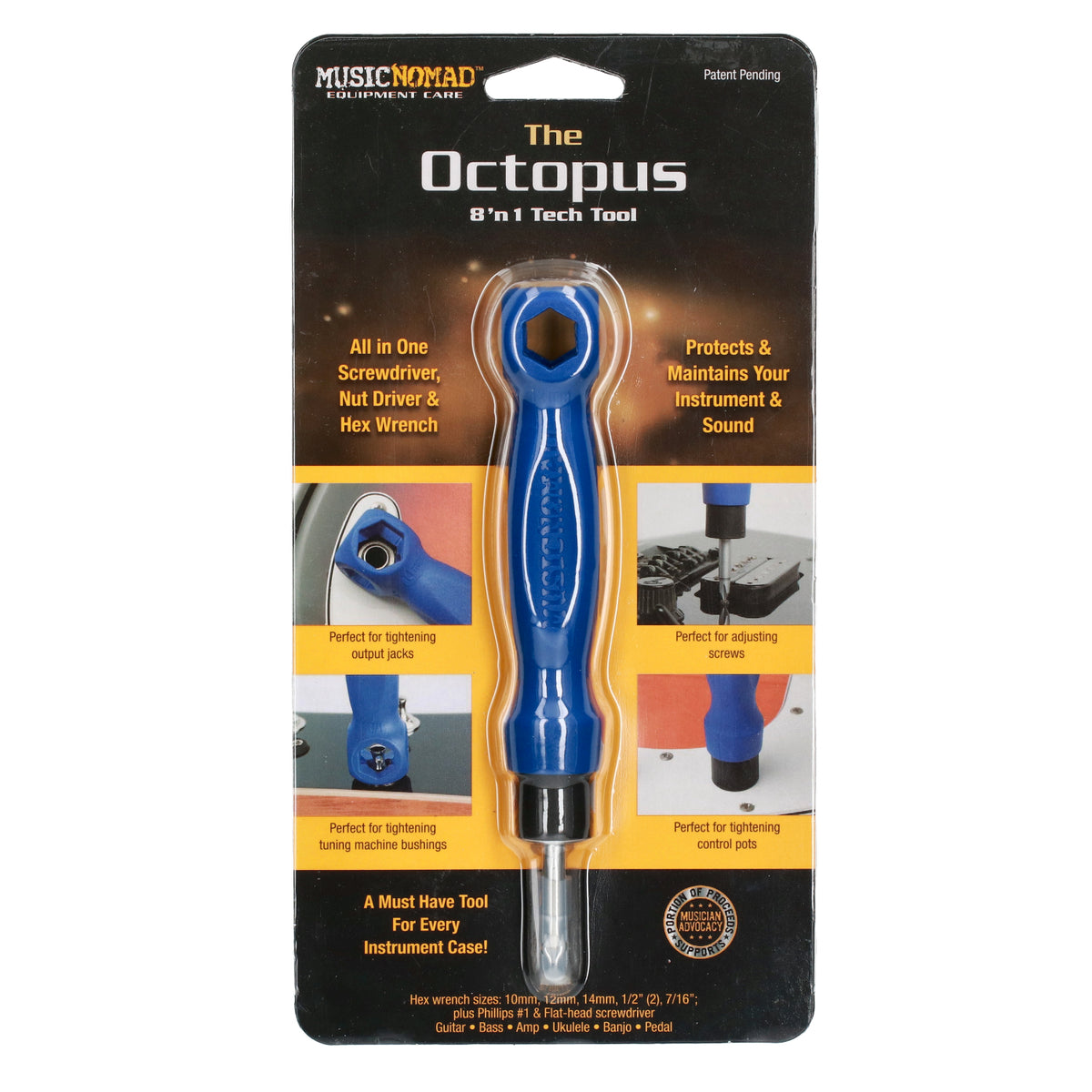 MusicNomad Octopus 8 'n 1 Tech Tool – Kanileʻa ʻUkulele & Guitar