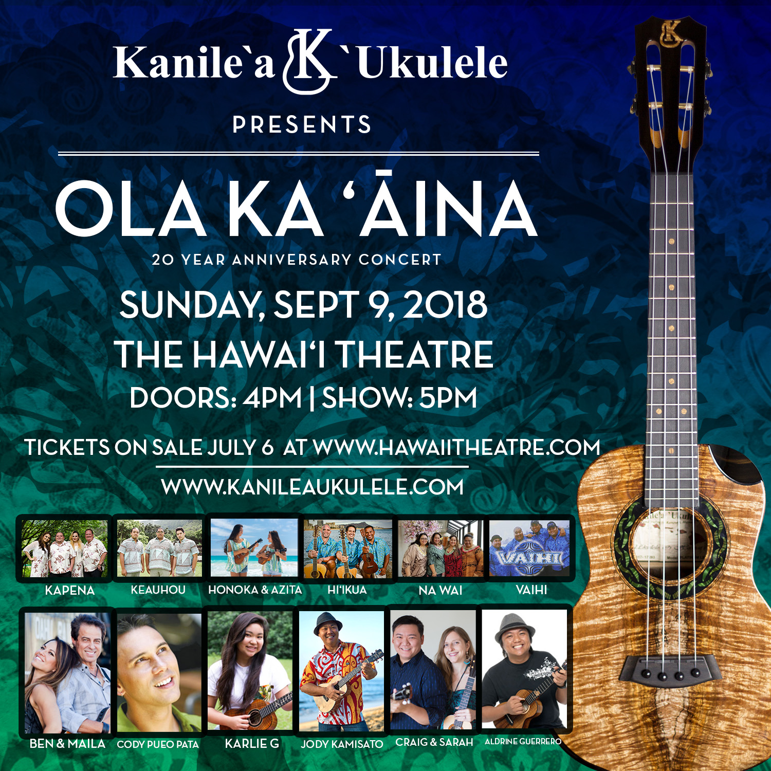 OLA KA 'ĀINA - 20 Year Anniversary Concert - Kanile'a 'Ukulele